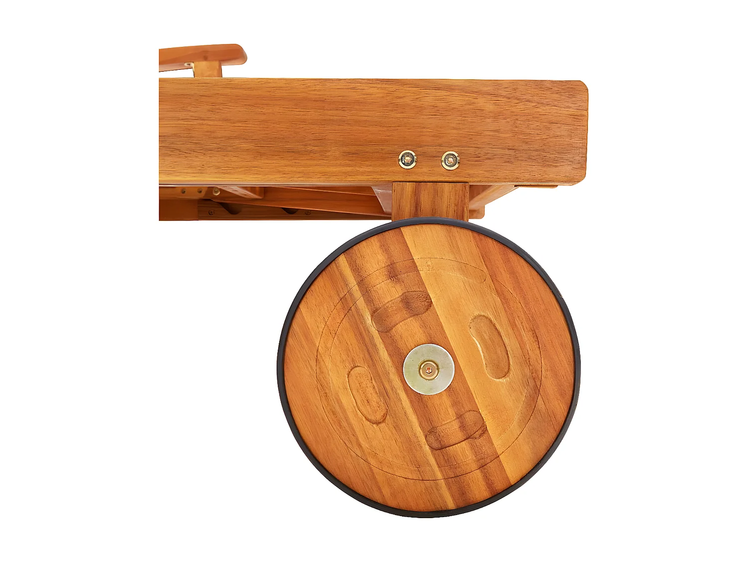 Bain de soleil de jardin avec coussin Bois d'acacia solide FR42194