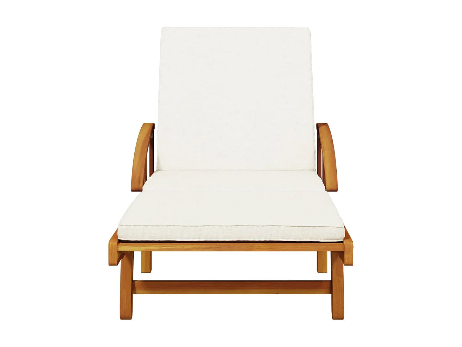 Bain de soleil avec coussin et table bois d'acacia massif FR31581