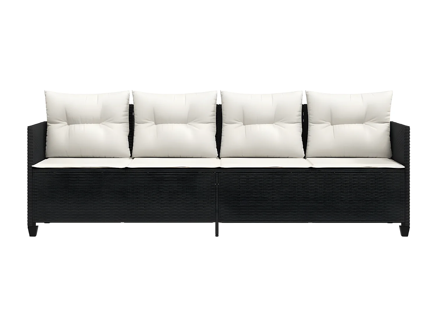 Tumbona con cojines ratán sintético negro ES532765