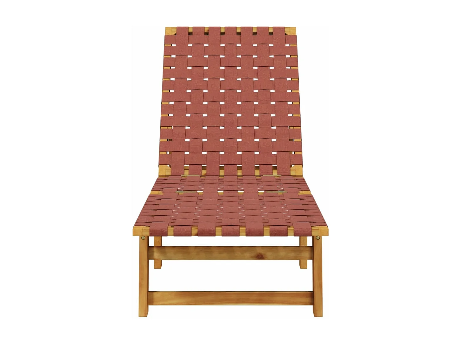 Bain de soleil rouge bois d'acacia solide et tissu FR55521