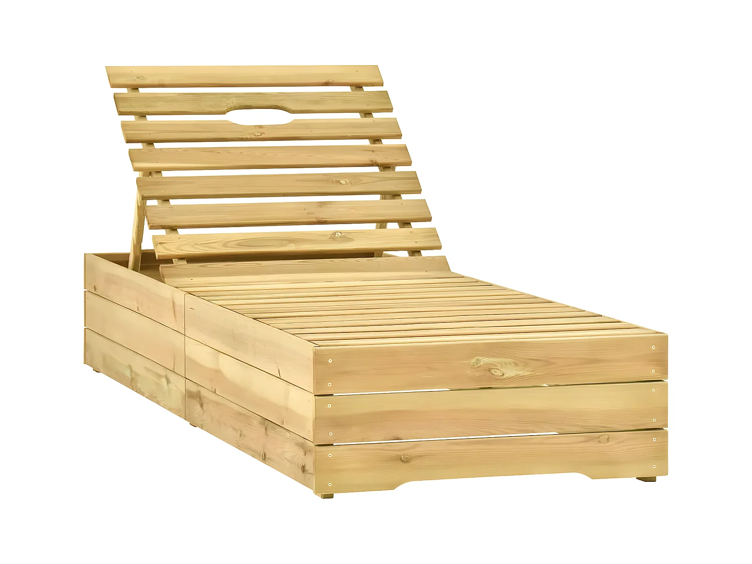 Ligbed met blauw kussen geïmpregneerd grenenhout BE329070