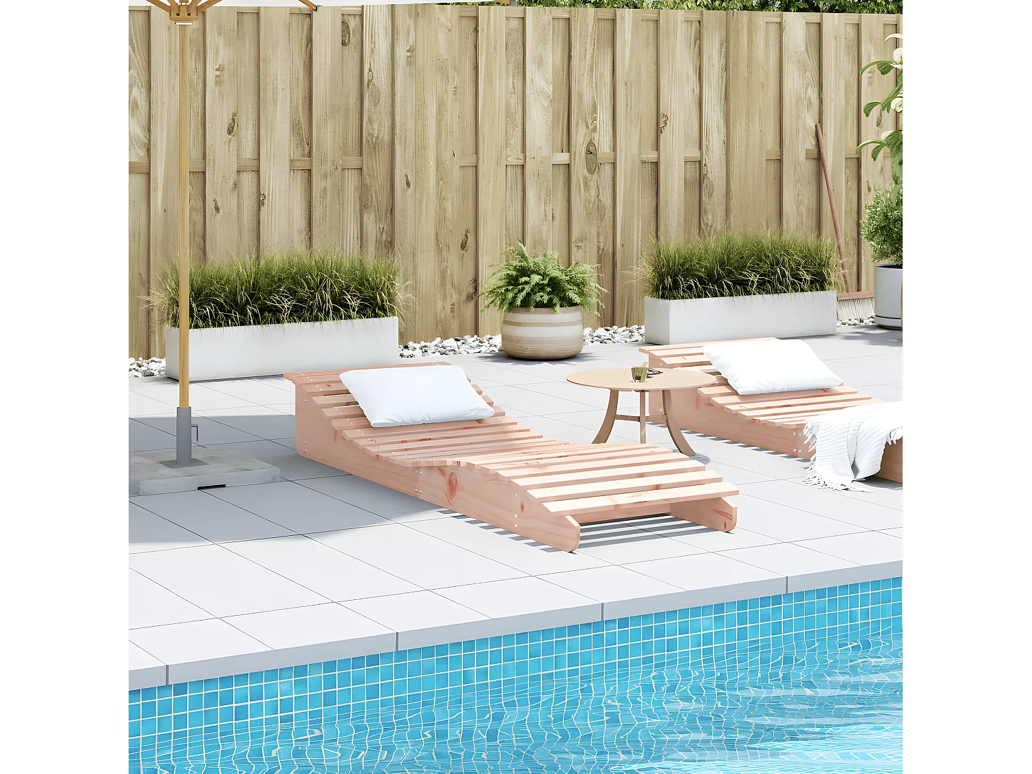 Tumbona de madera maciza Douglas 205x60x31,5 cm ES457669