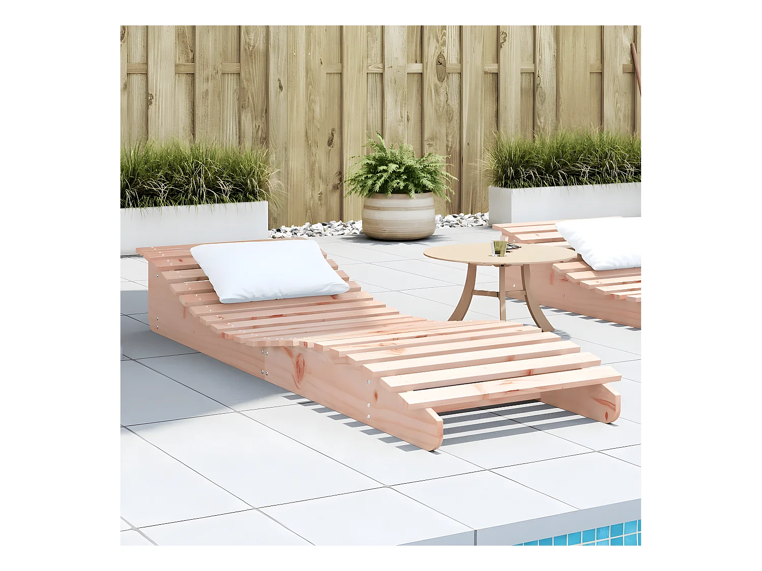 Bain de soleil 205x60x31,5 cm bois massif de douglas FR91208