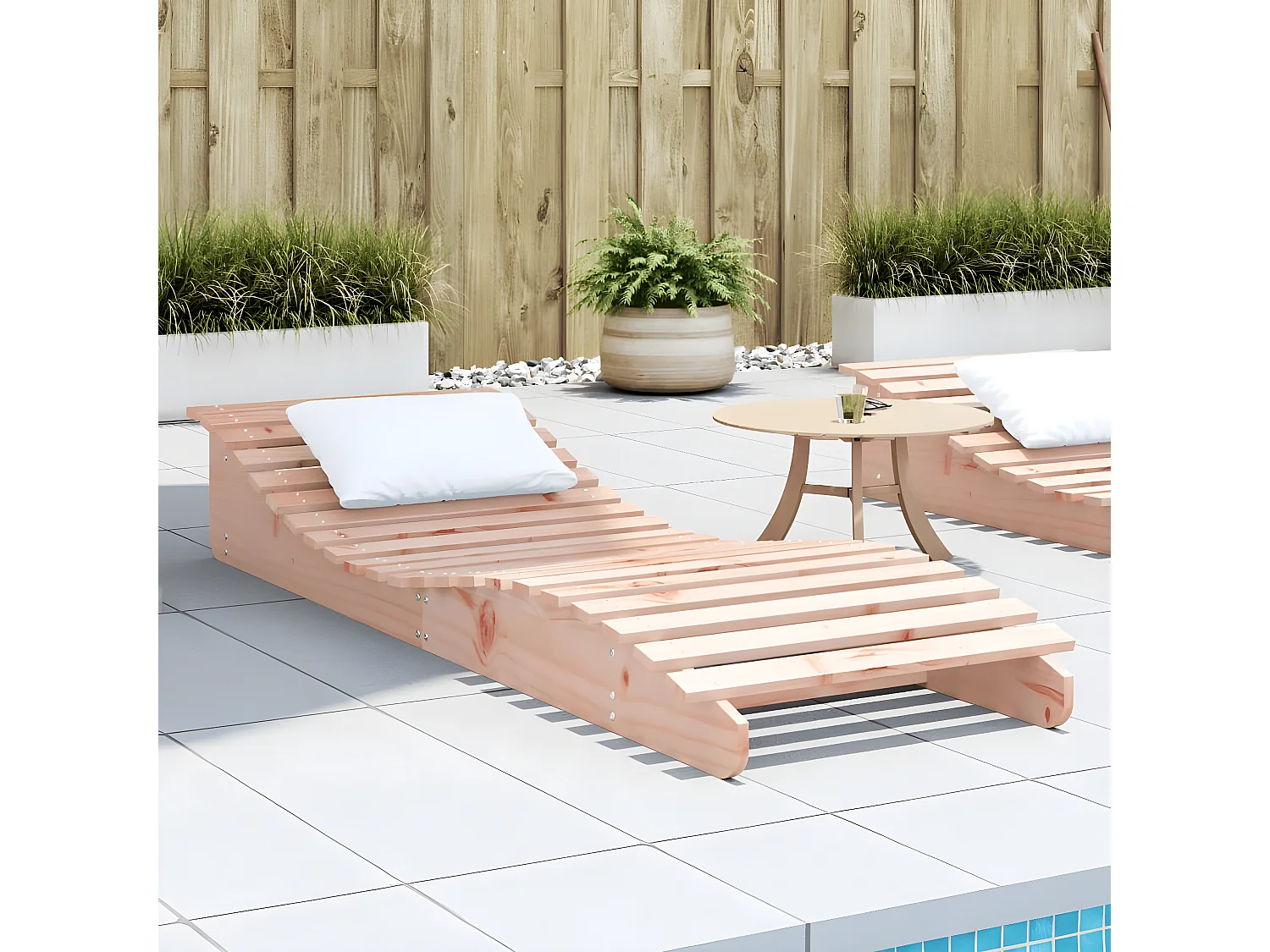 Bain de soleil 205x60x31,5 cm bois massif de douglas FR91208