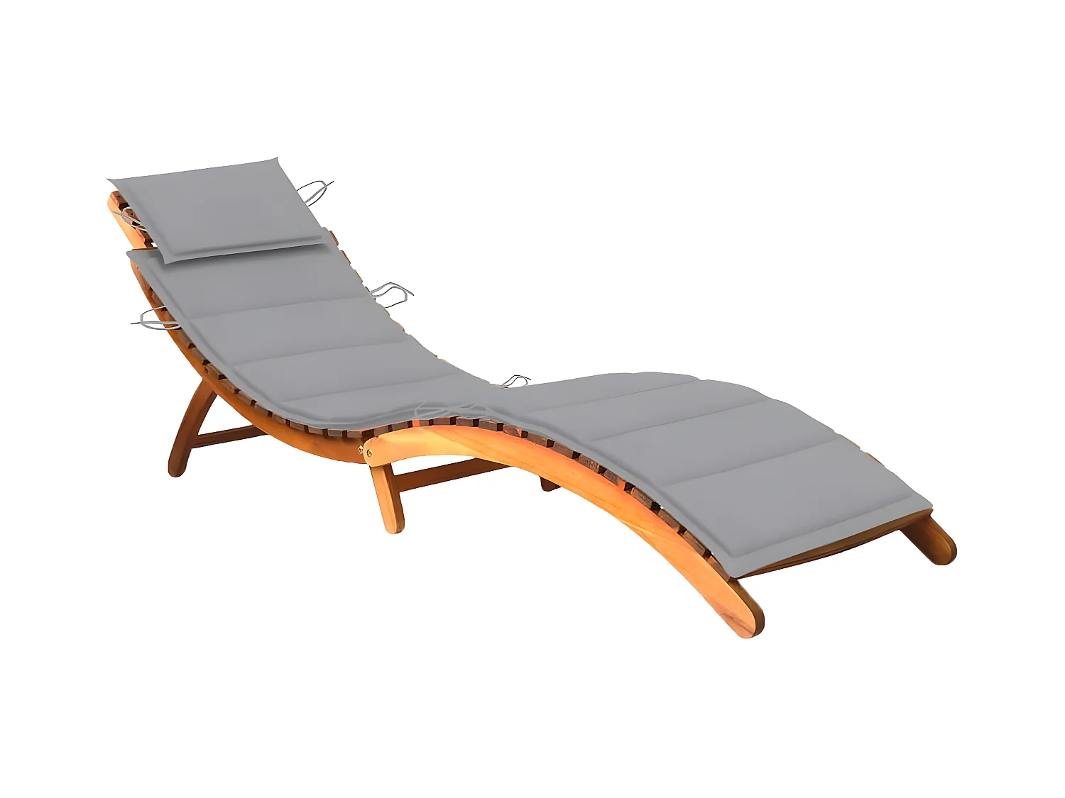 Bain de soleil de jardin avec coussin Bois d'acacia solide FR20867