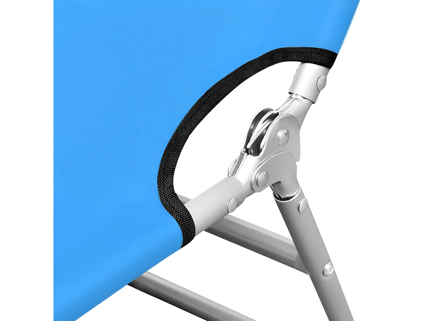 Bain de soleil pliable avec coussin de tête Acier Bleu turquoise FR98290