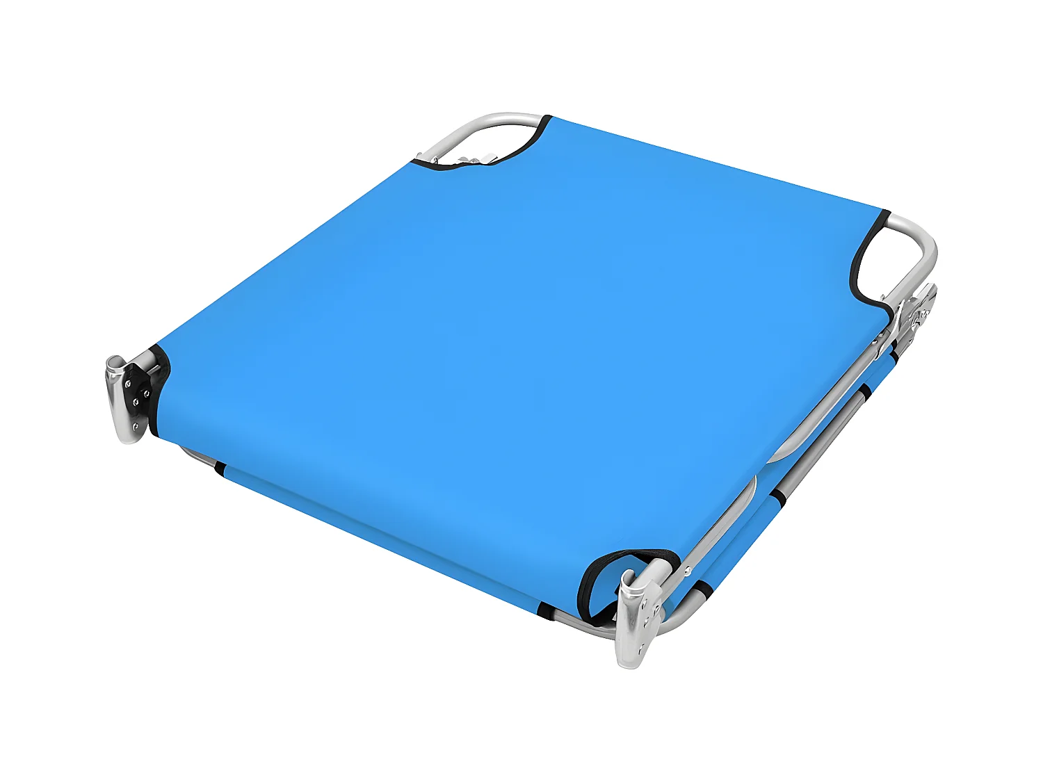 Ligbed inklapbaar met hoofdkussen staal turquoiseblauw BE371390