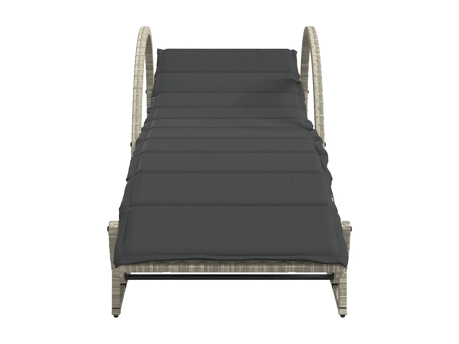 Lot de 2 Bains de soleil et coussins gris clair résine tressée FR10877