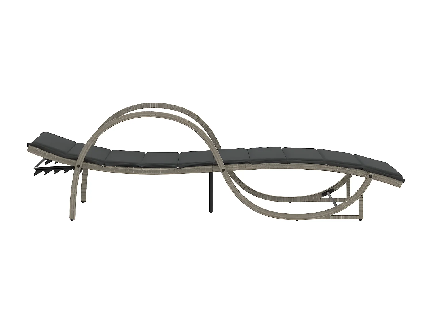 Lot de 2 Bains de soleil et coussins gris clair résine tressée FR10877