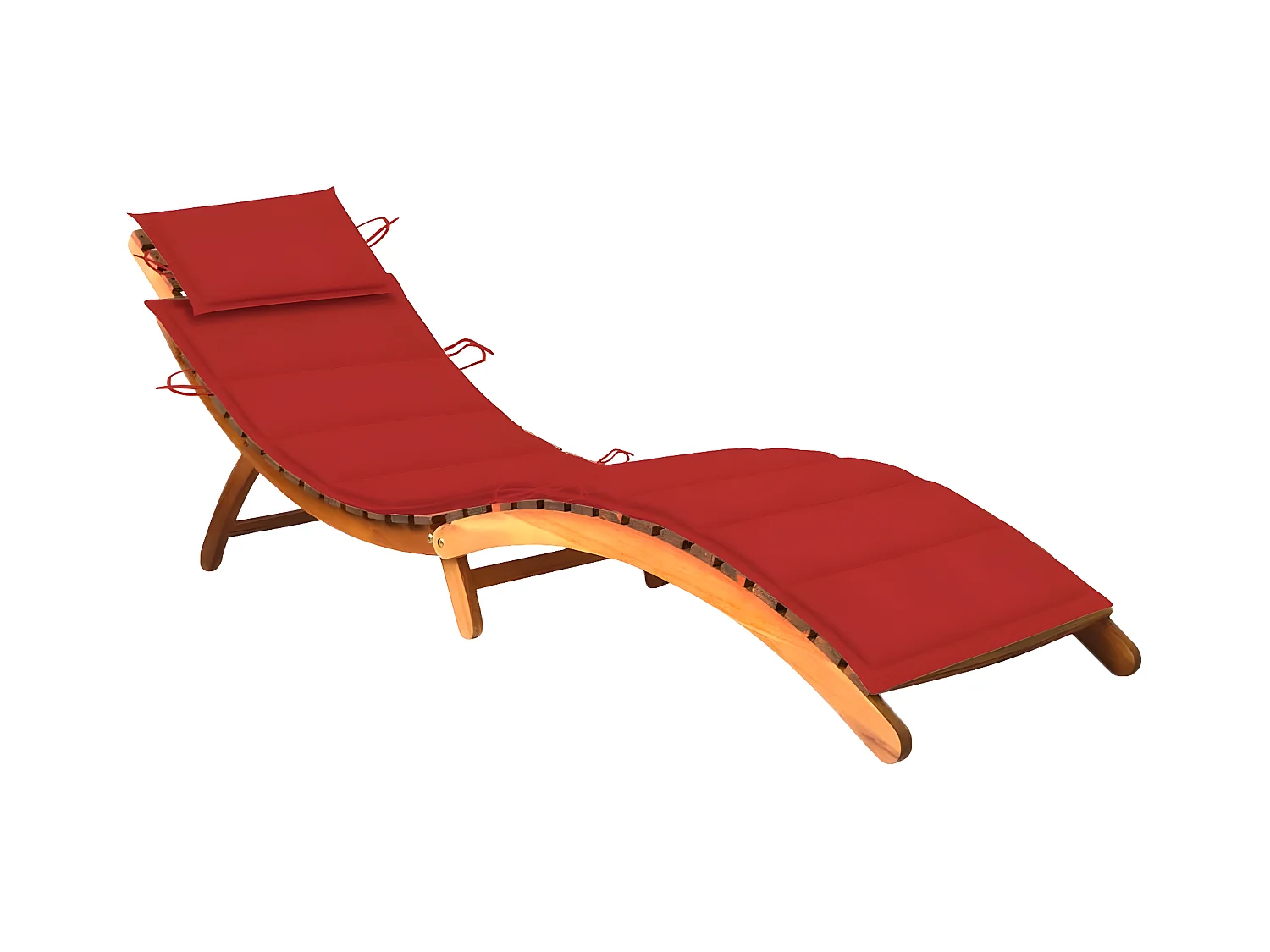 Bain de soleil de jardin avec coussin Bois d'acacia solide FR52352