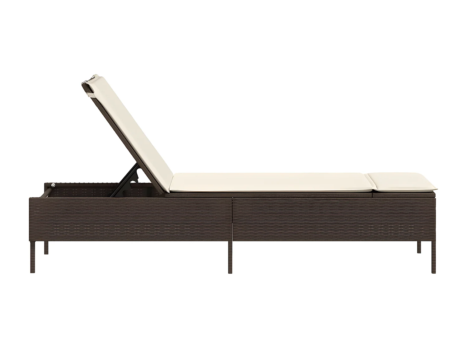 Tumbona con cojín ratán sintético marrón ES391721