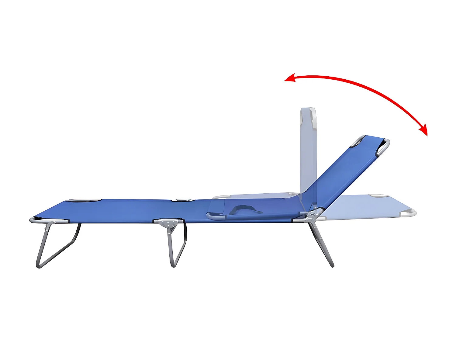 Bain de soleil pliable acier enduit de poudre bleu FR90085