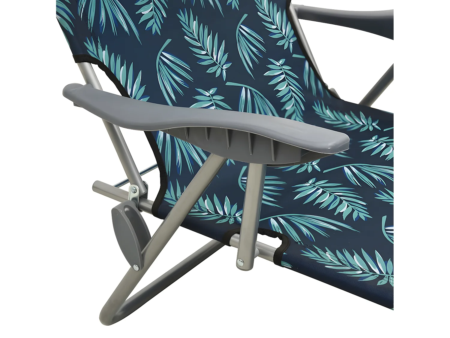 Bain de soleil avec auvent acier motif de feuilles FR93296