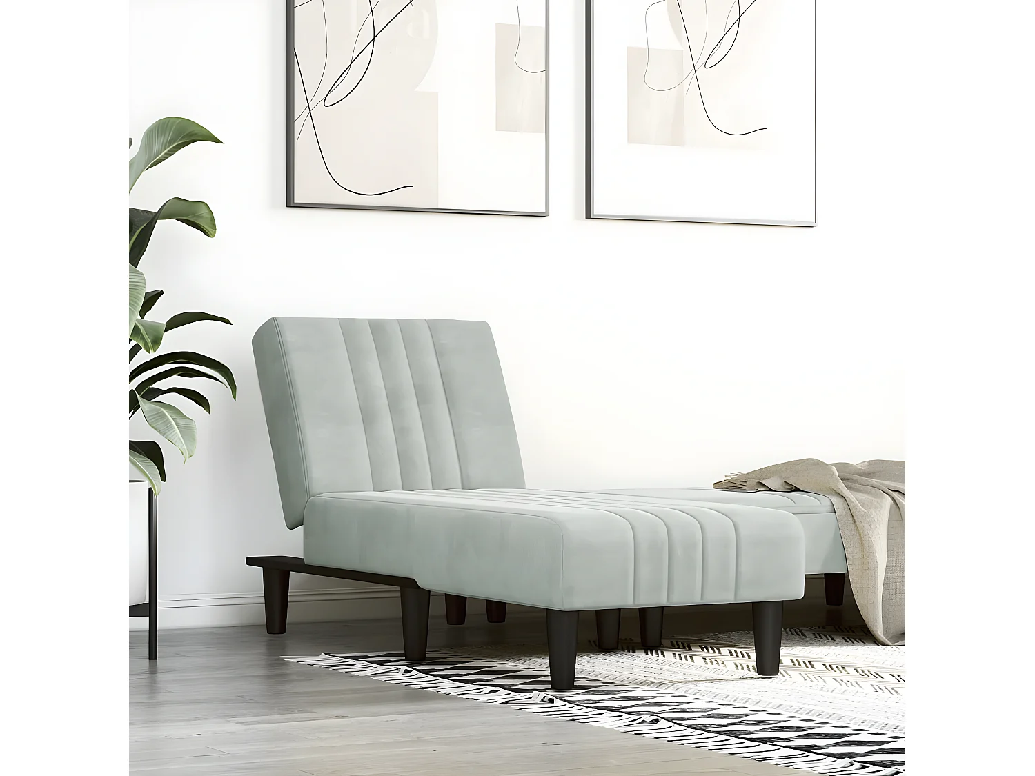 Bain de soleil gris clair velours FR73528