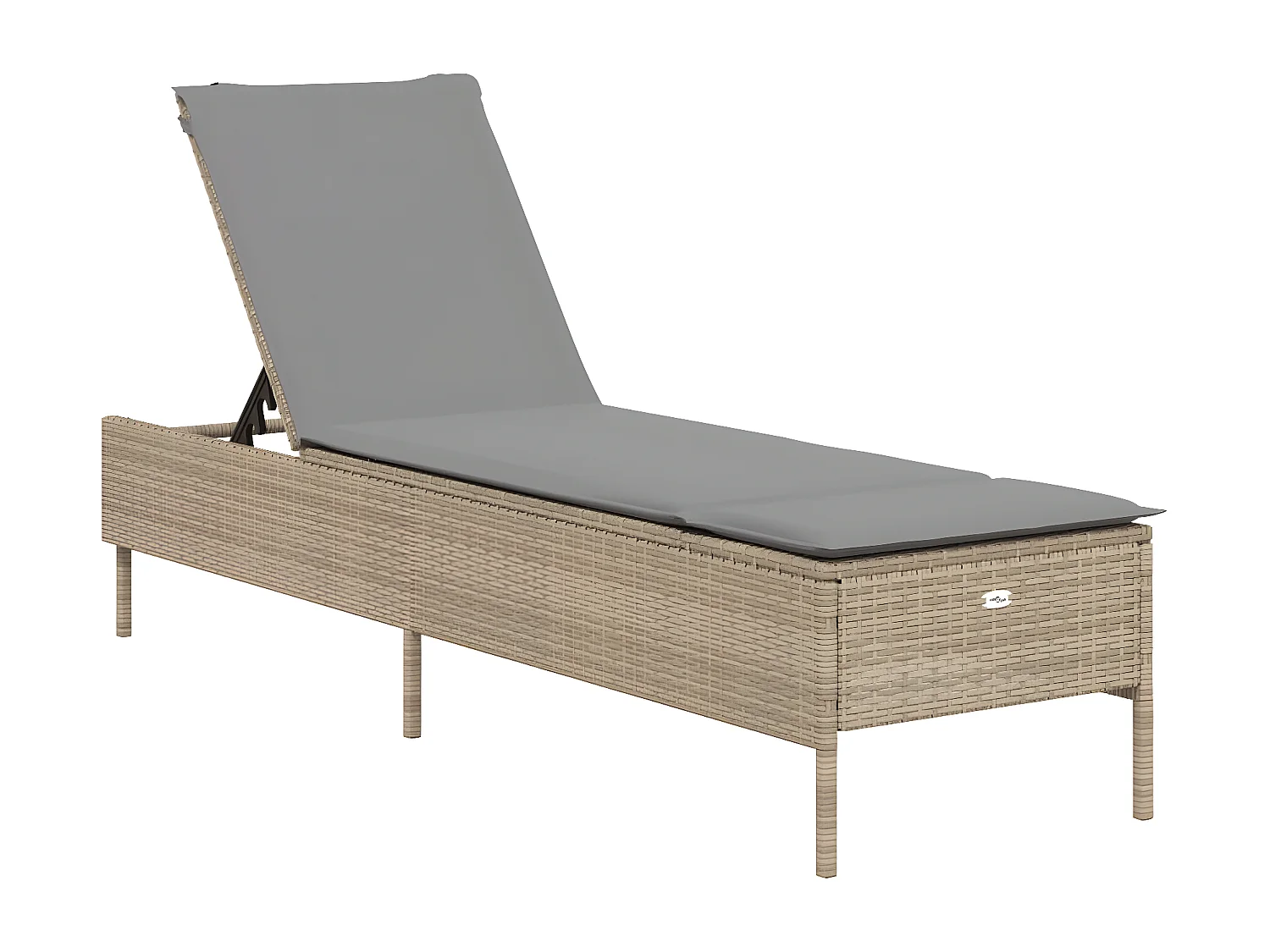 Lot de 2 Bains de soleil avec coussins beige résine tressée FR93825