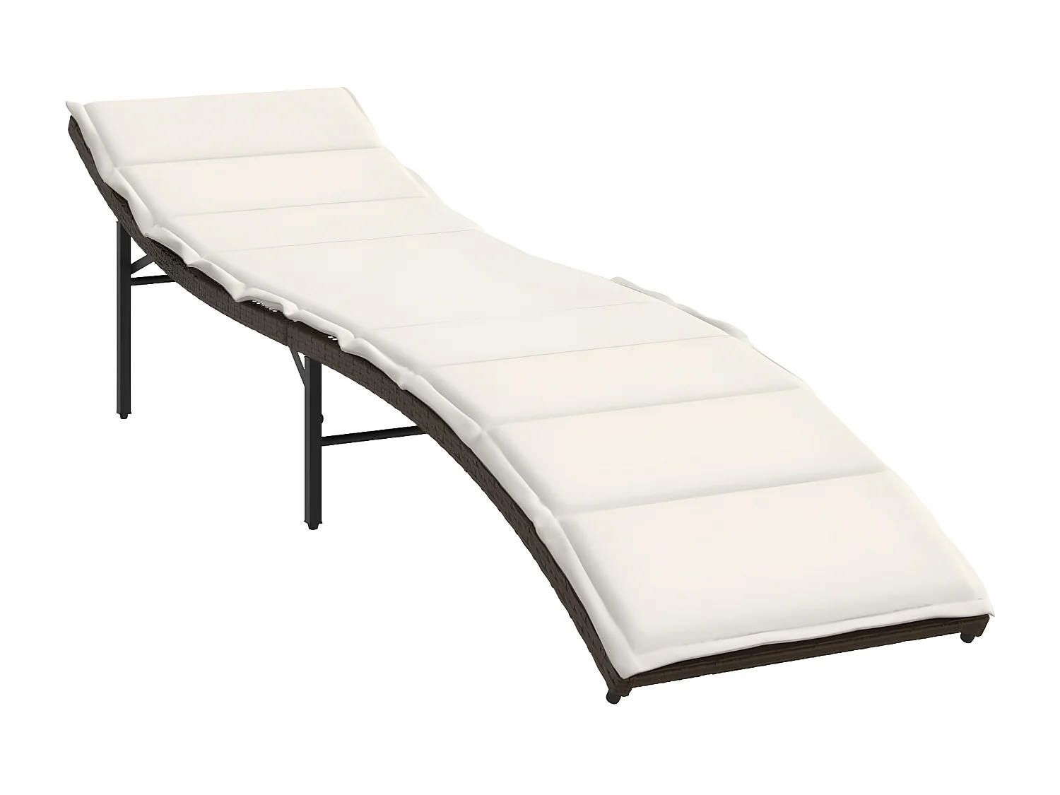 Lot de 2 Bains de soleil avec table marron résine tressée FR57676