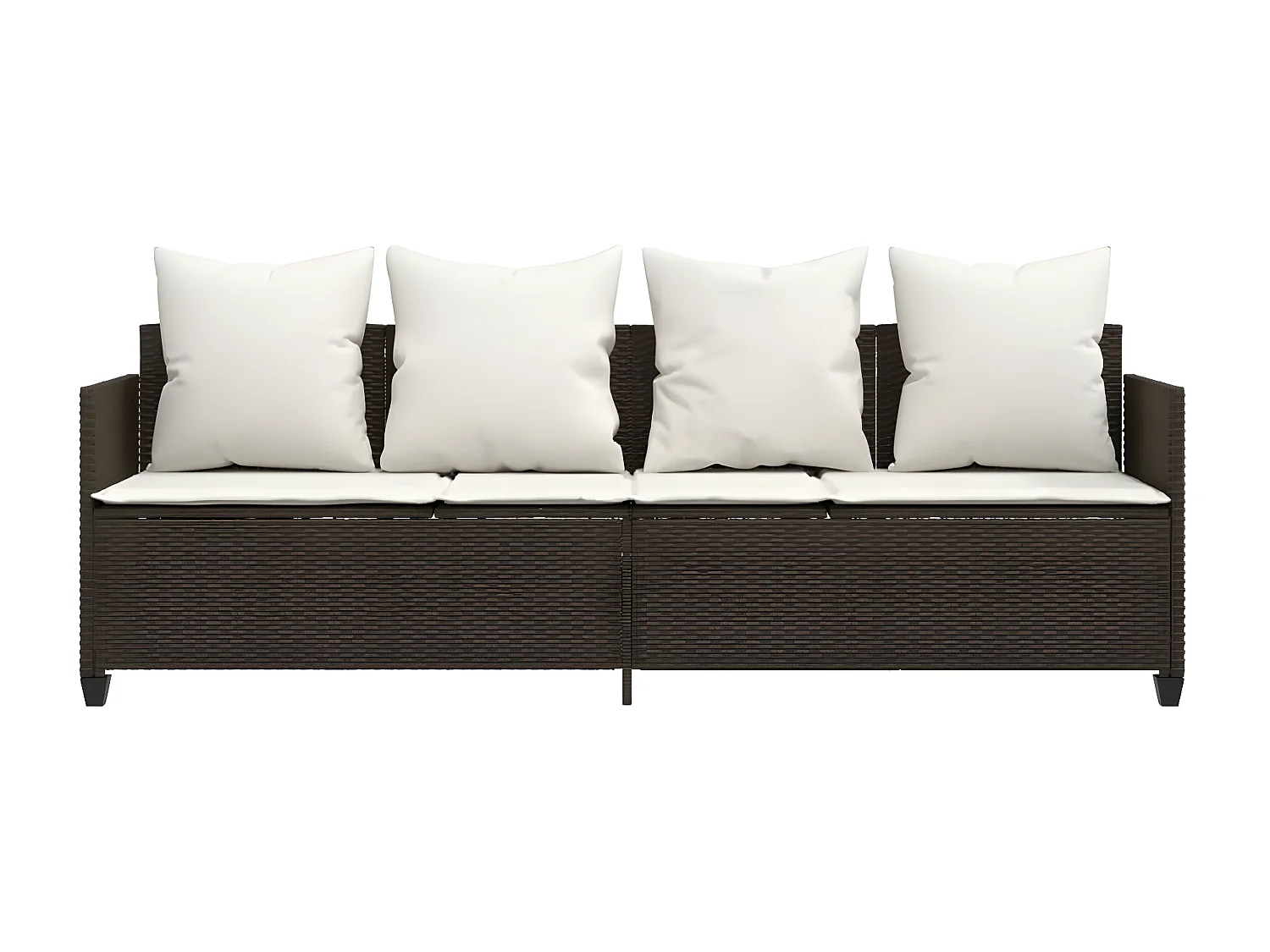 Tumbona con cojines ratán sintético marrón ES165671