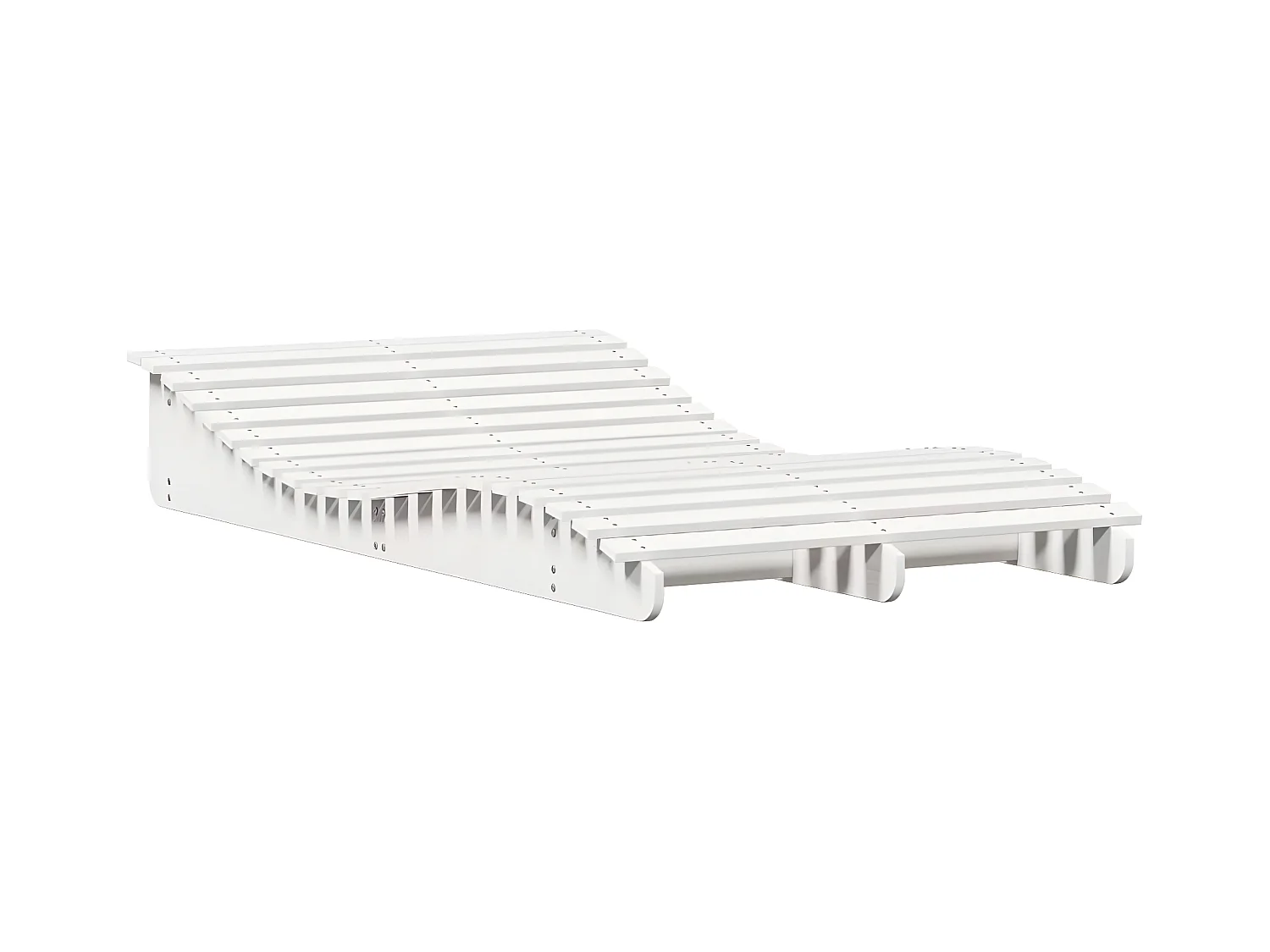 Bain de soleil blanc 205x110x31,5 cm bois massif de pin FR50794
