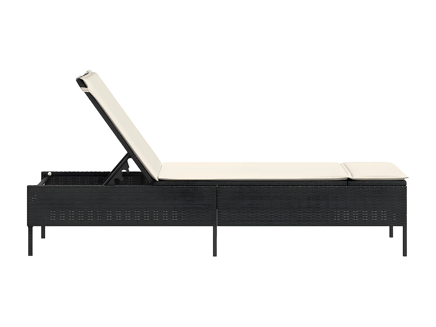 Tumbona con cojín ratán sintético negro ES586344