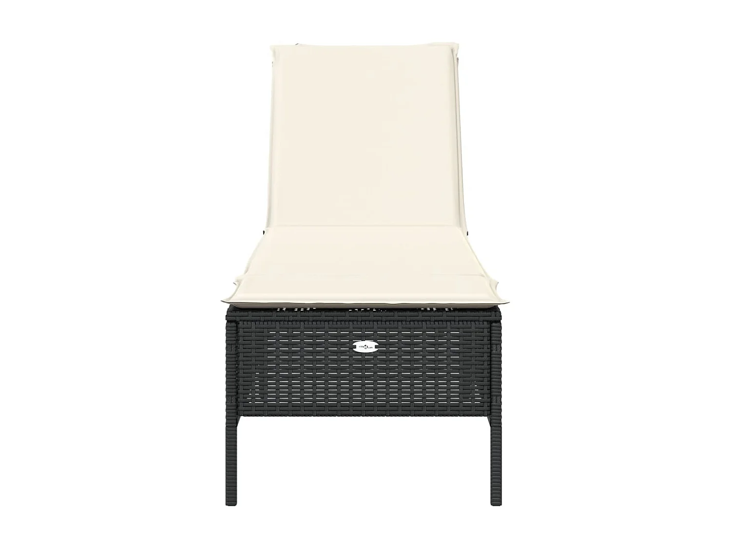 Bain de soleil avec coussin noir résine tressée FR86470