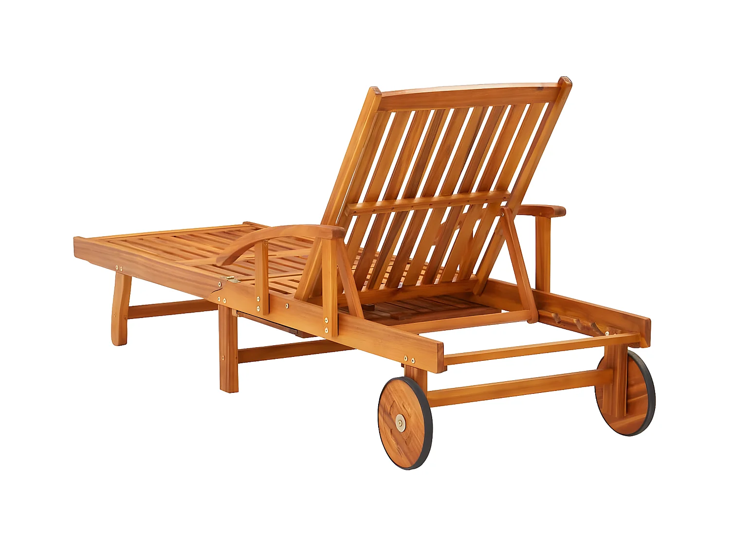 Ligbed met tafeltje en kussen massief acaciahout BE332230