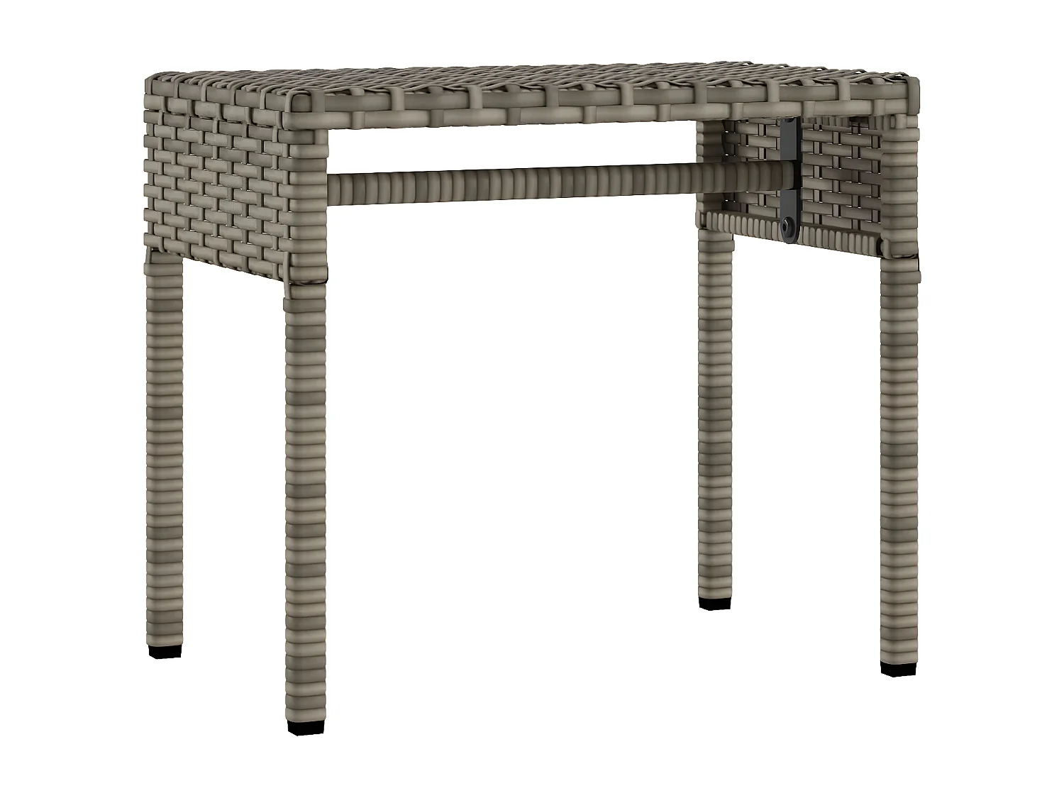 Bain de soleil avec auvent et table gris résine tressée FR94837