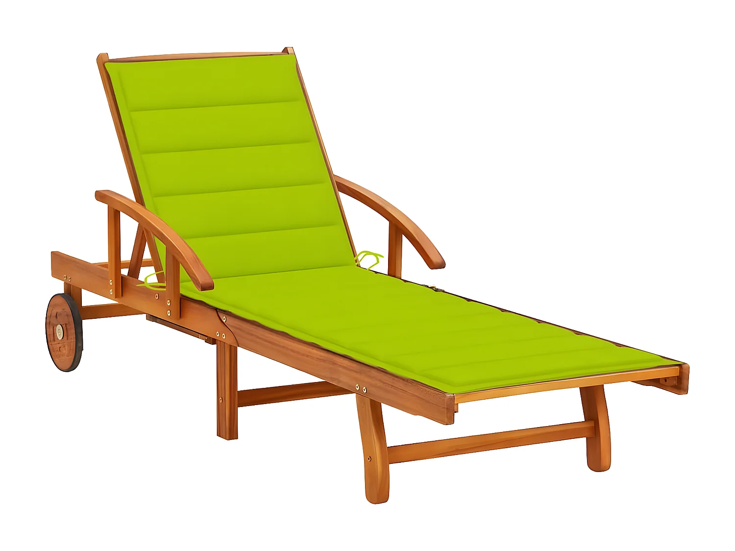 Bain de soleil de jardin avec coussin Bois d'acacia solide FR91764