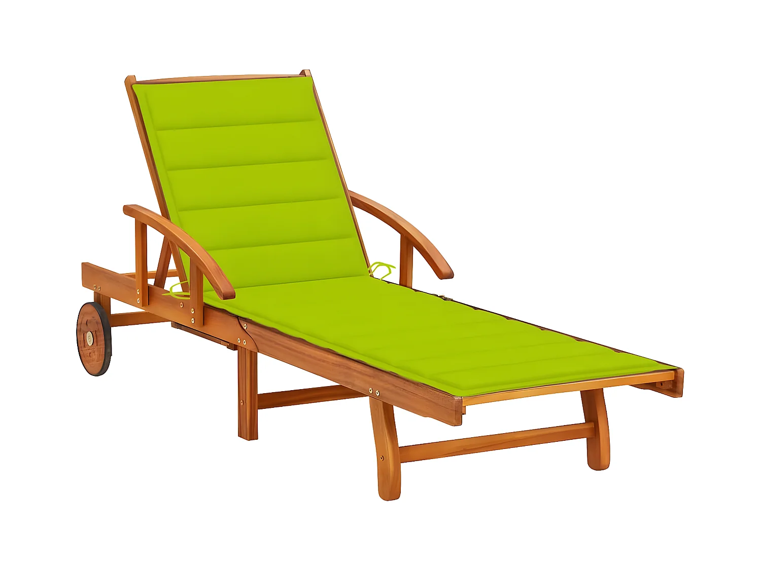 Bain de soleil de jardin avec coussin Bois d'acacia solide FR91764