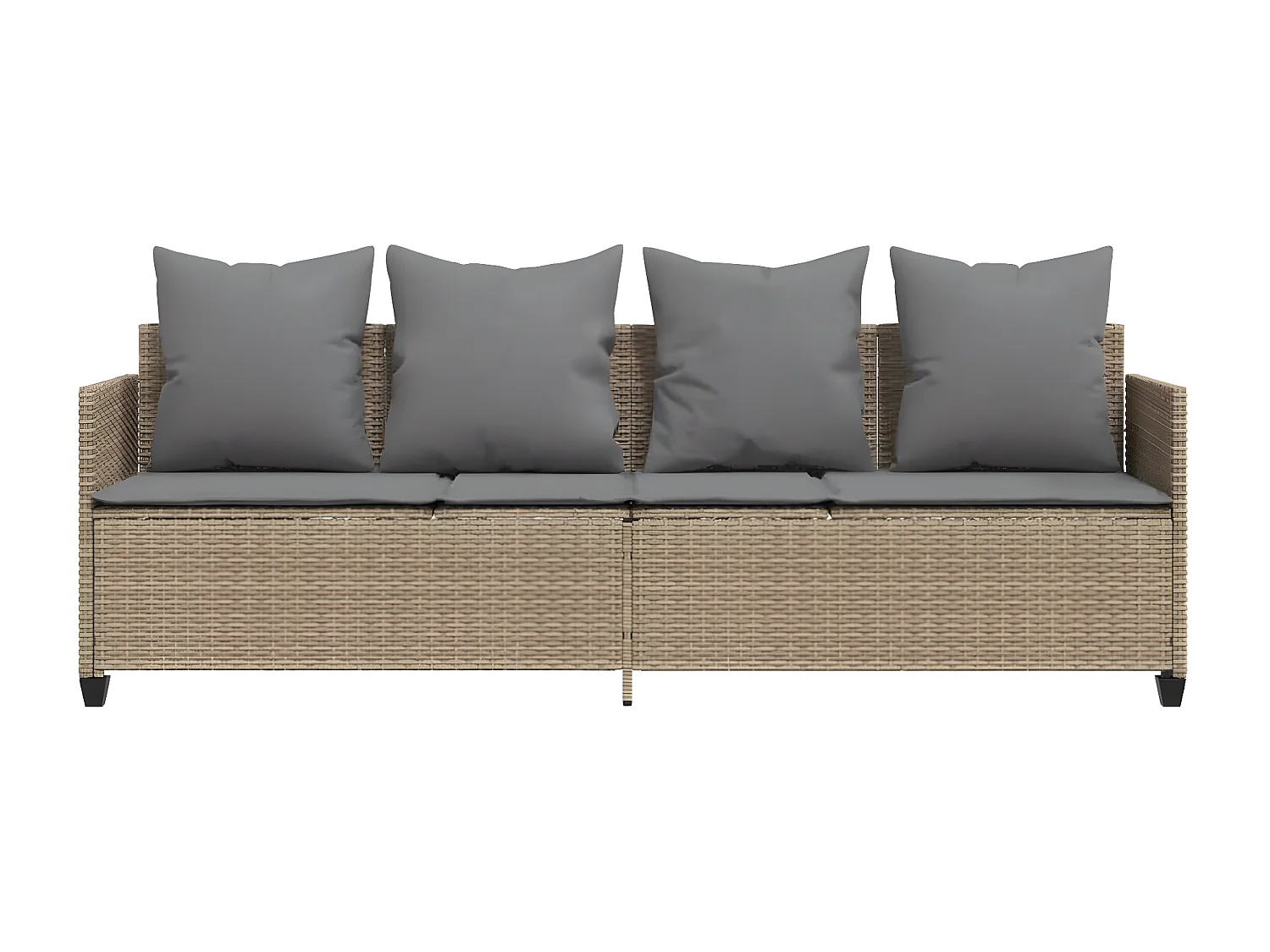 Tumbona con cojines ratán sintético beige ES924707