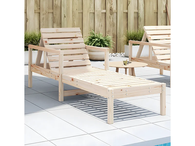 Bain de soleil 199,5x62x55 cm bois massif de pin FR58895