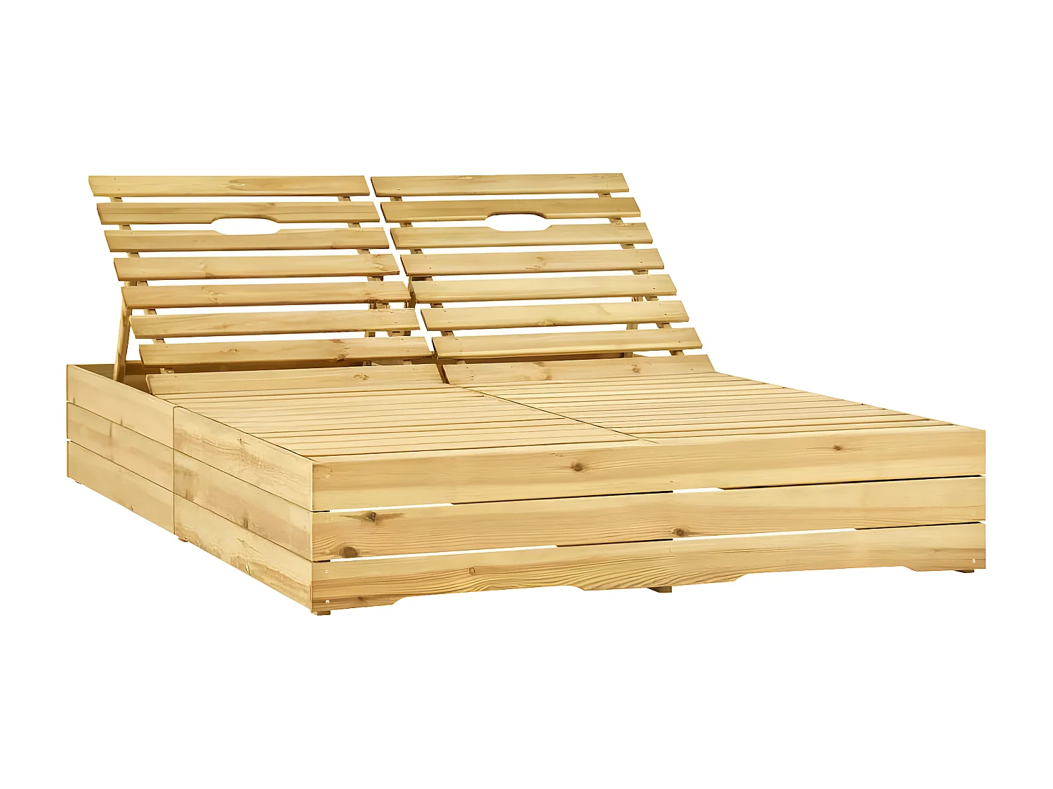 Tumbona doble y cojines madera de pino impregnada ES821197