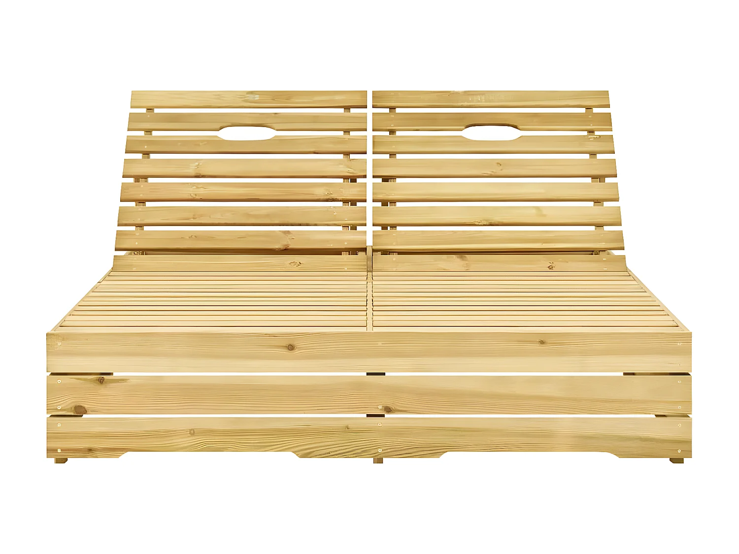 Tumbona doble y cojines madera de pino impregnada ES821197