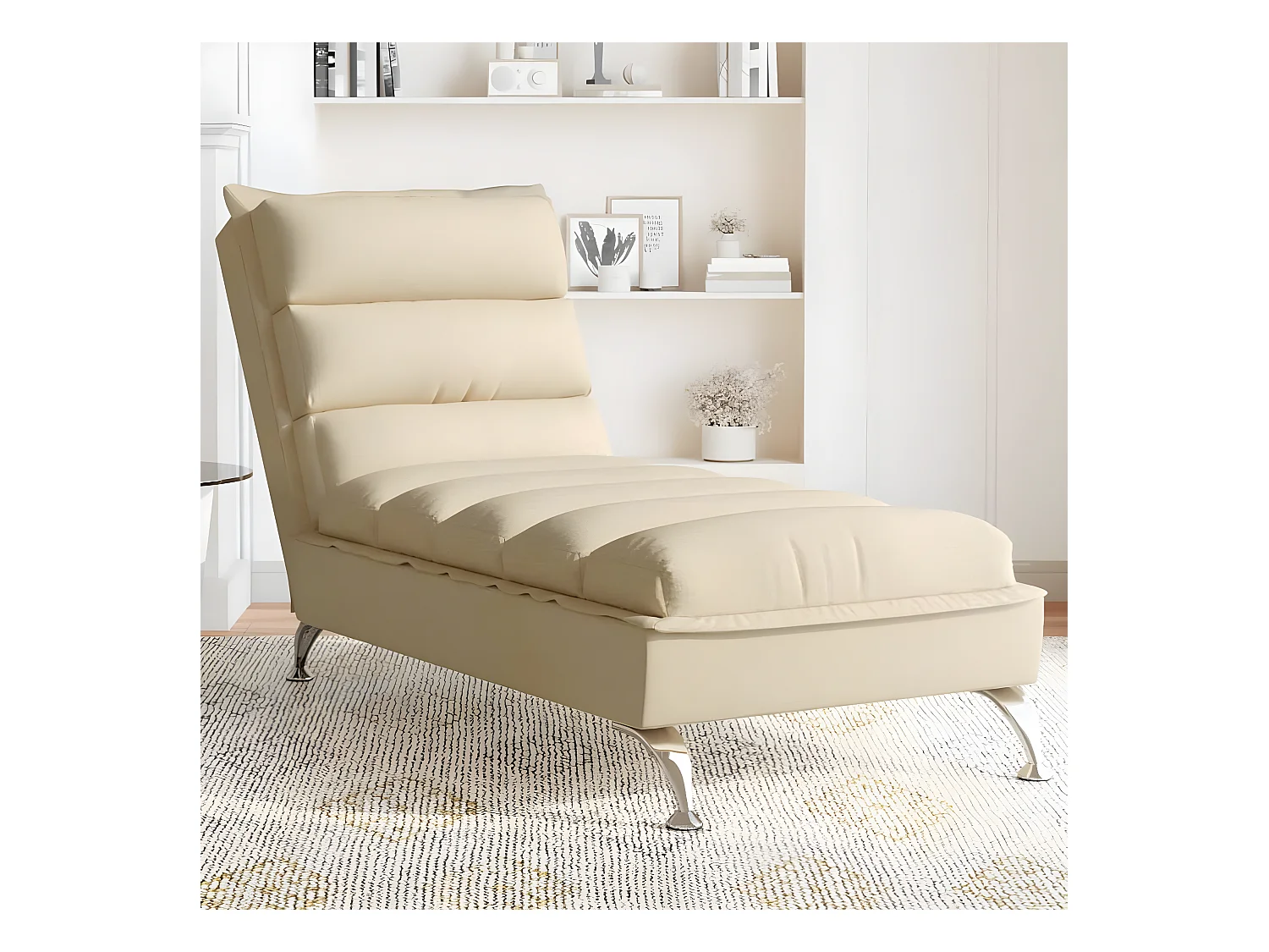 Bain de soleil avec coussins crème tissu FR61244