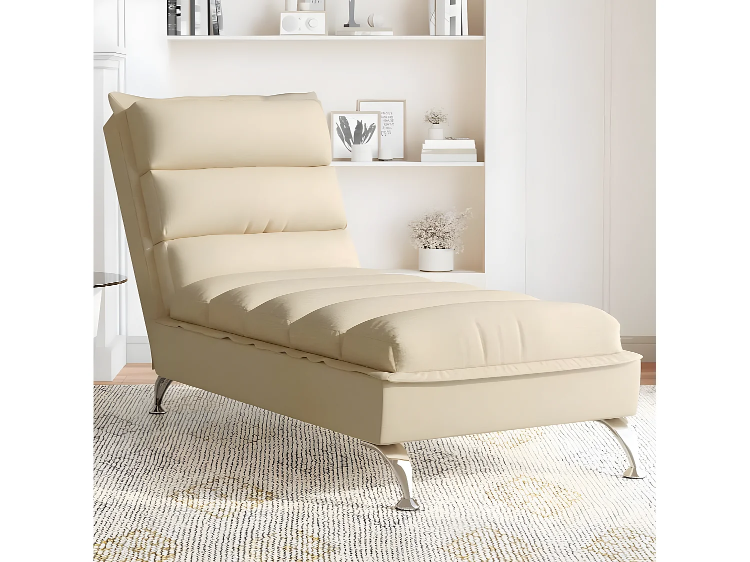 Bain de soleil avec coussins crème tissu FR61244