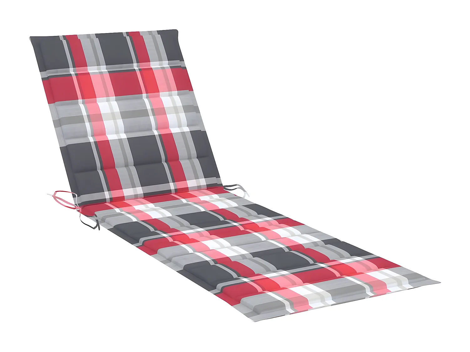 Tumbona con cojín estampado de cuadros madera pino impregnada ES759715