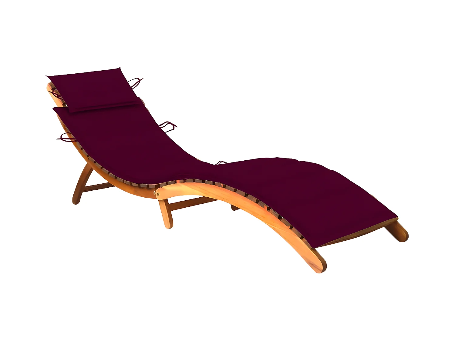 Bain de soleil de jardin avec coussin Bois d'acacia solide FR93820
