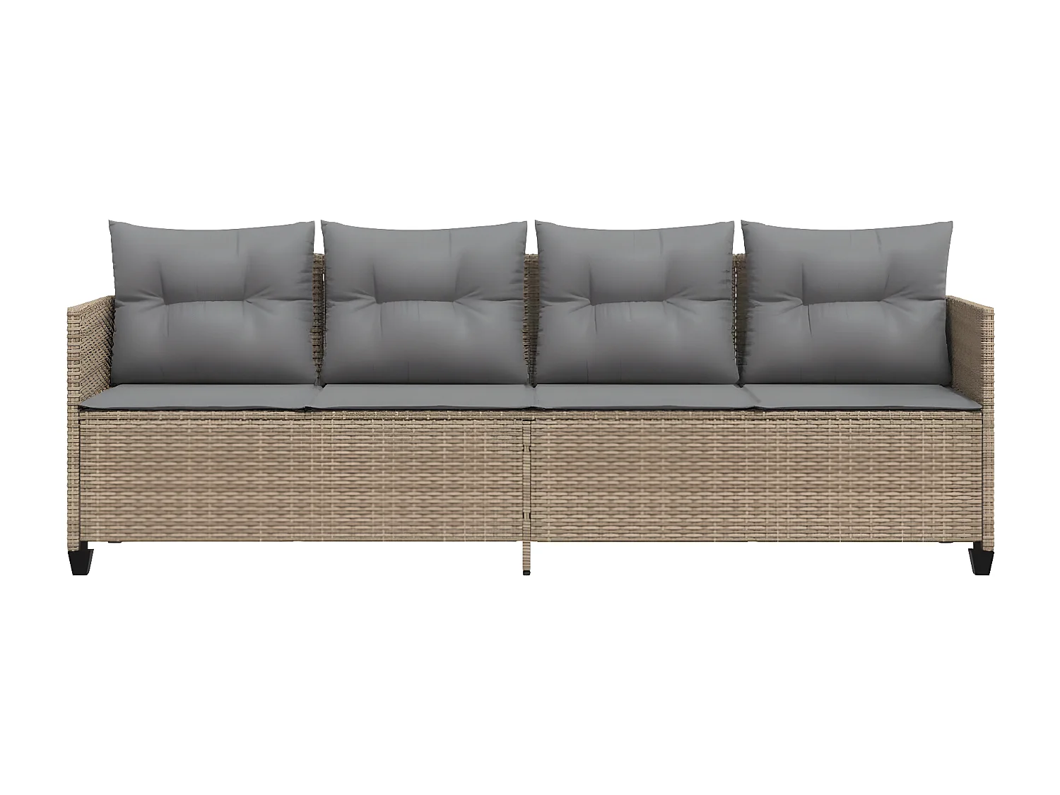 Tumbona con cojines ratán sintético beige ES365153