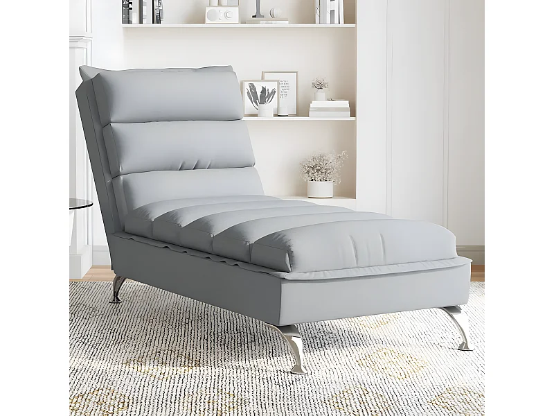 Bain de soleil avec coussins gris clair tissu FR46059