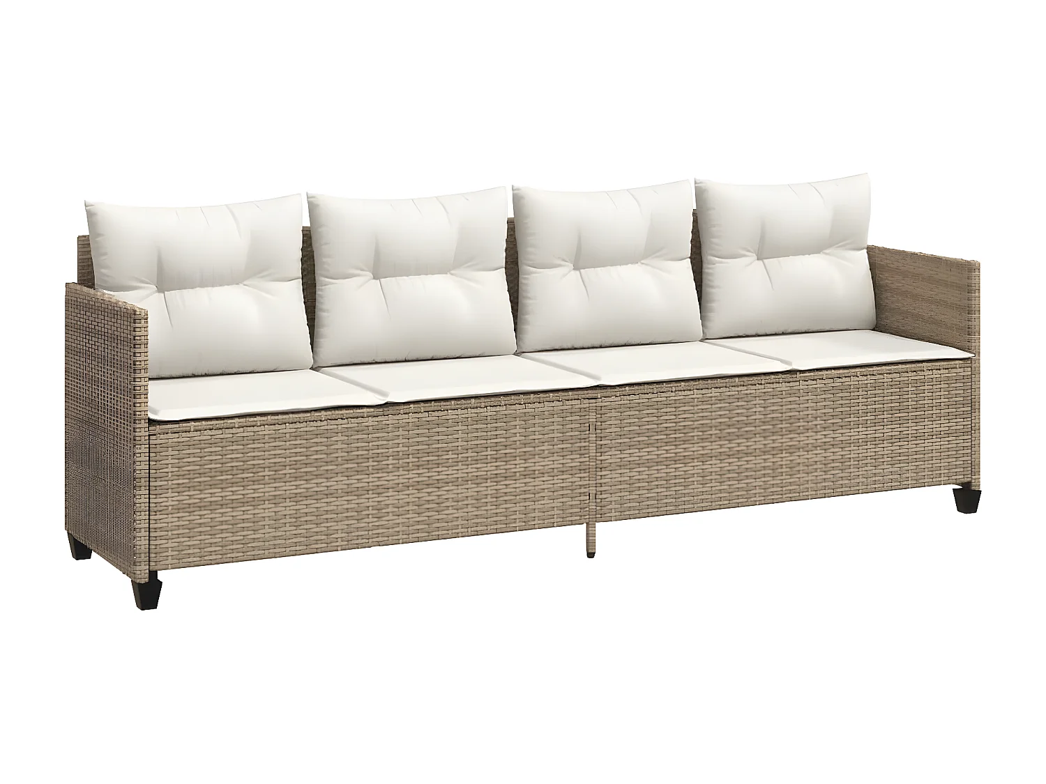 Tumbona con cojines ratán sintético beige ES961202