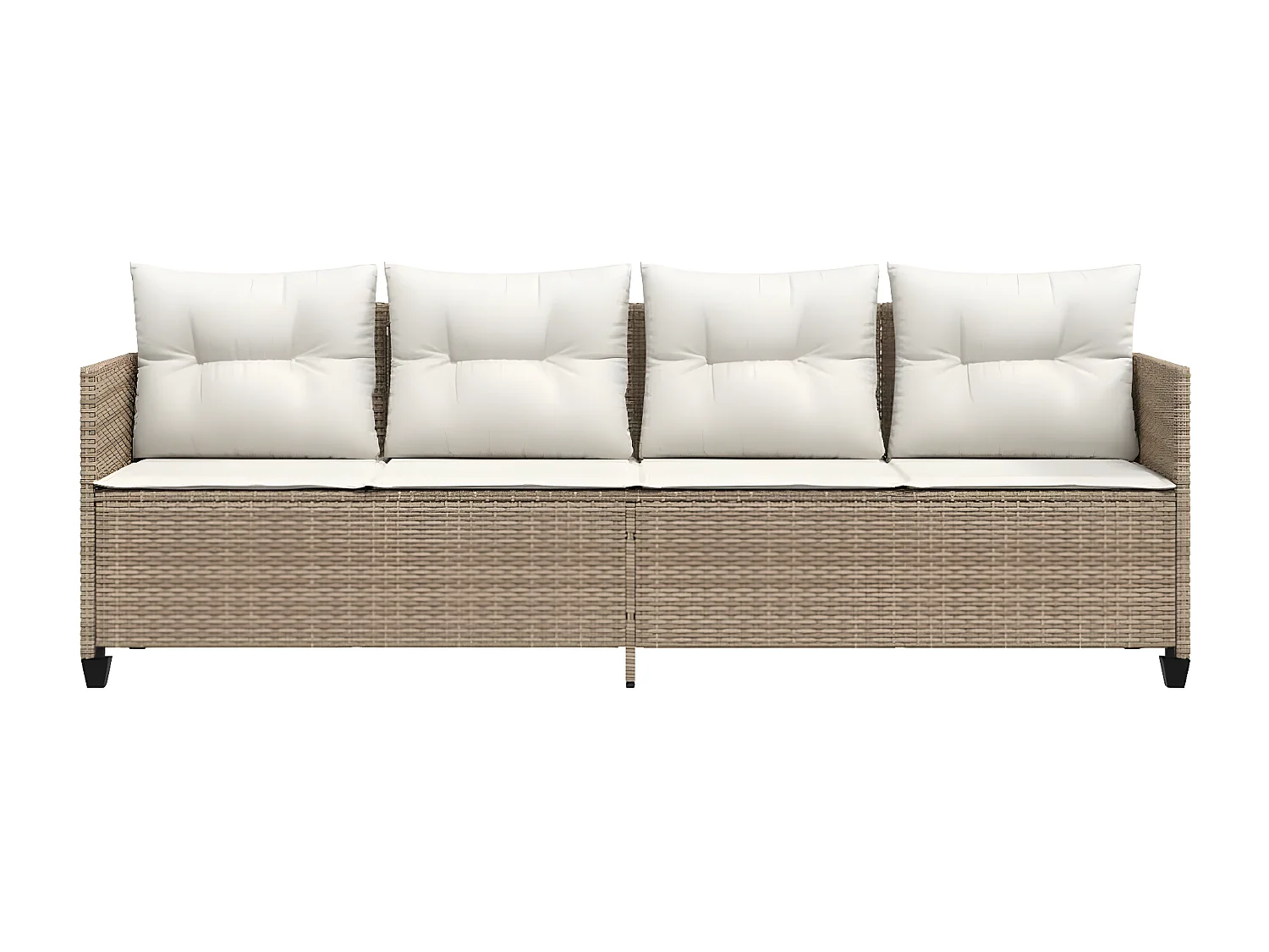 Tumbona con cojines ratán sintético beige ES961202