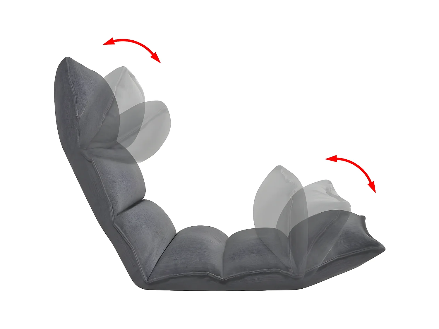 Bain de soleil pliable de sol Gris Tissu FR29125