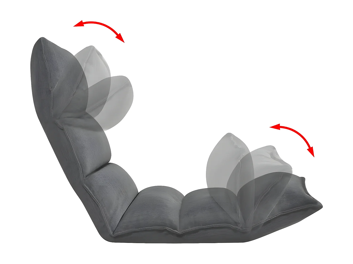 Bain de soleil pliable de sol Gris Tissu FR29125