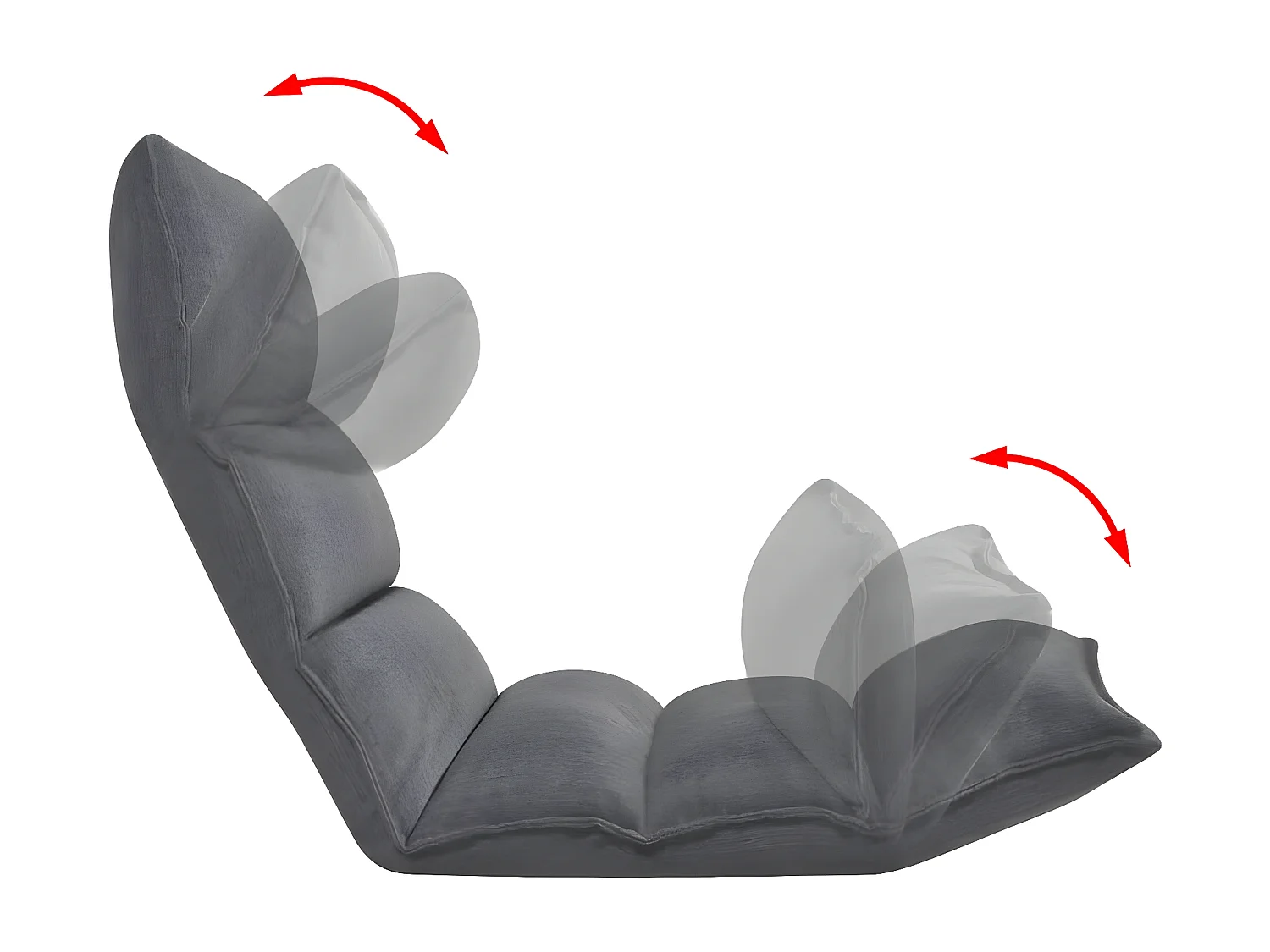 Bain de soleil pliable de sol Gris Tissu FR29125