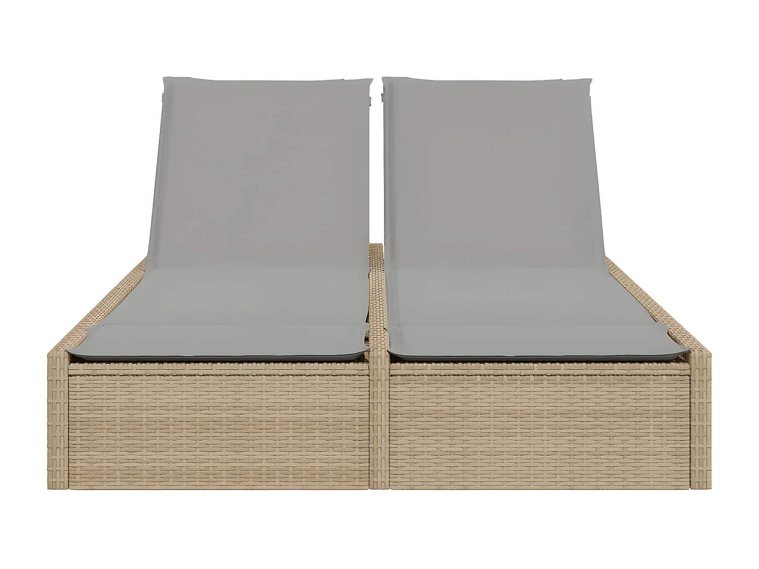 Tumbona doble con cojines ratán sintético beige ES274413