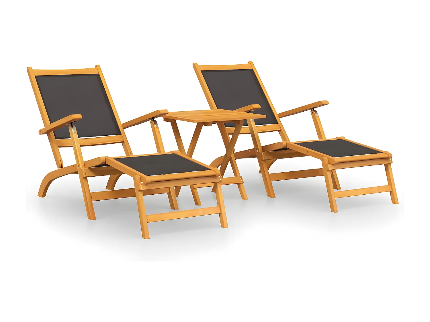 Terrasstoelen met tafel massief acaciahout en textileen BE197294