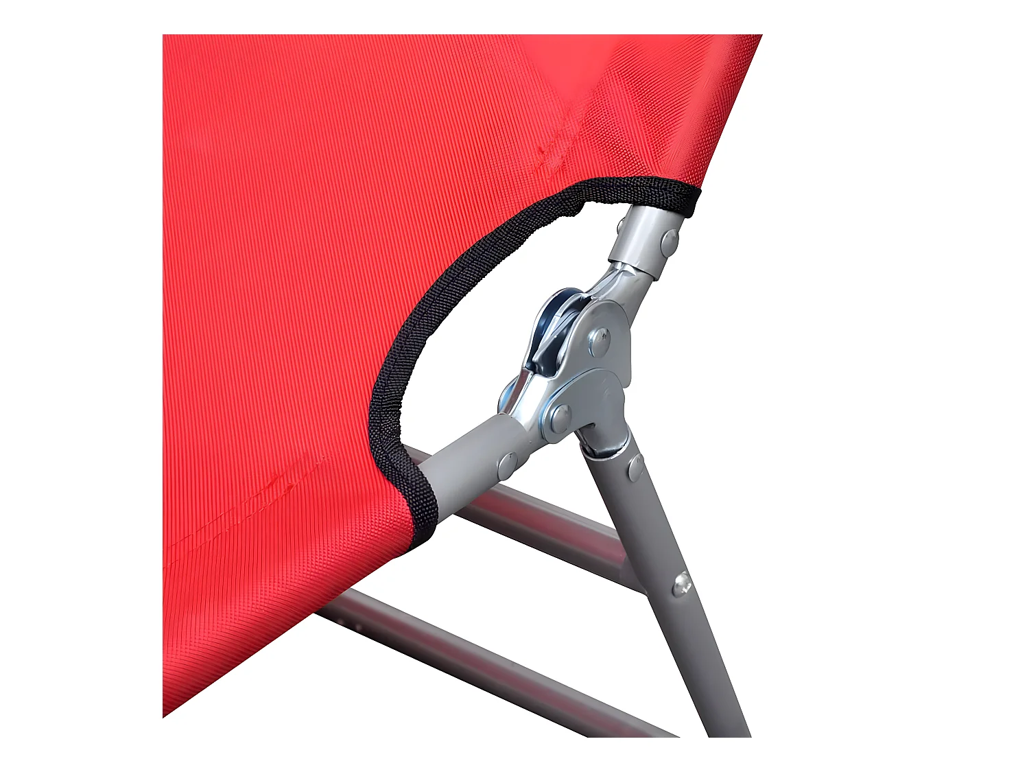 Ligbed inklapbaar met hoofdkussen gepoedercoat staal rood BE186939