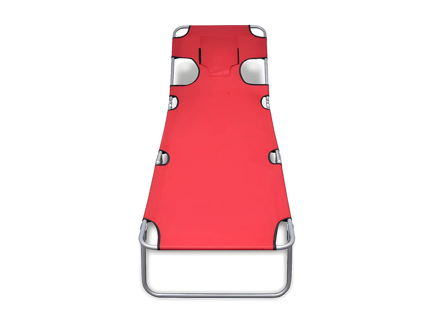 Ligbed inklapbaar met hoofdkussen gepoedercoat staal rood BE186939