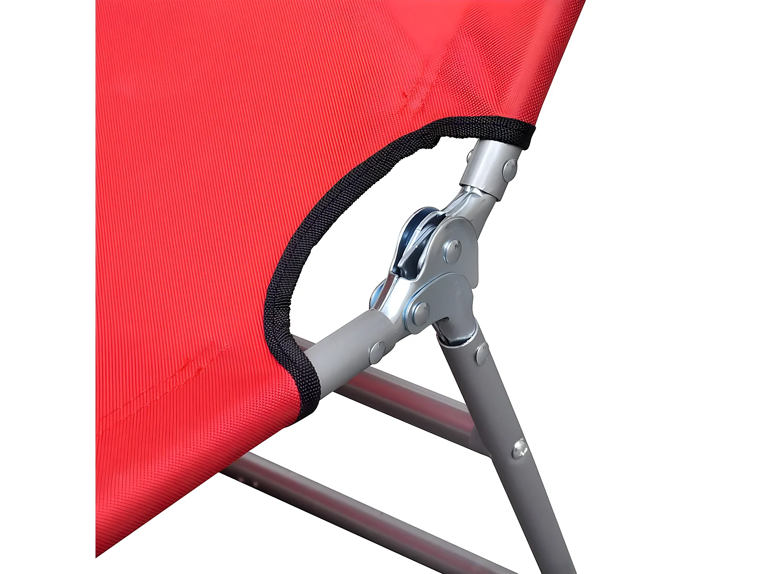 Ligbed inklapbaar met hoofdkussen gepoedercoat staal rood BE186939