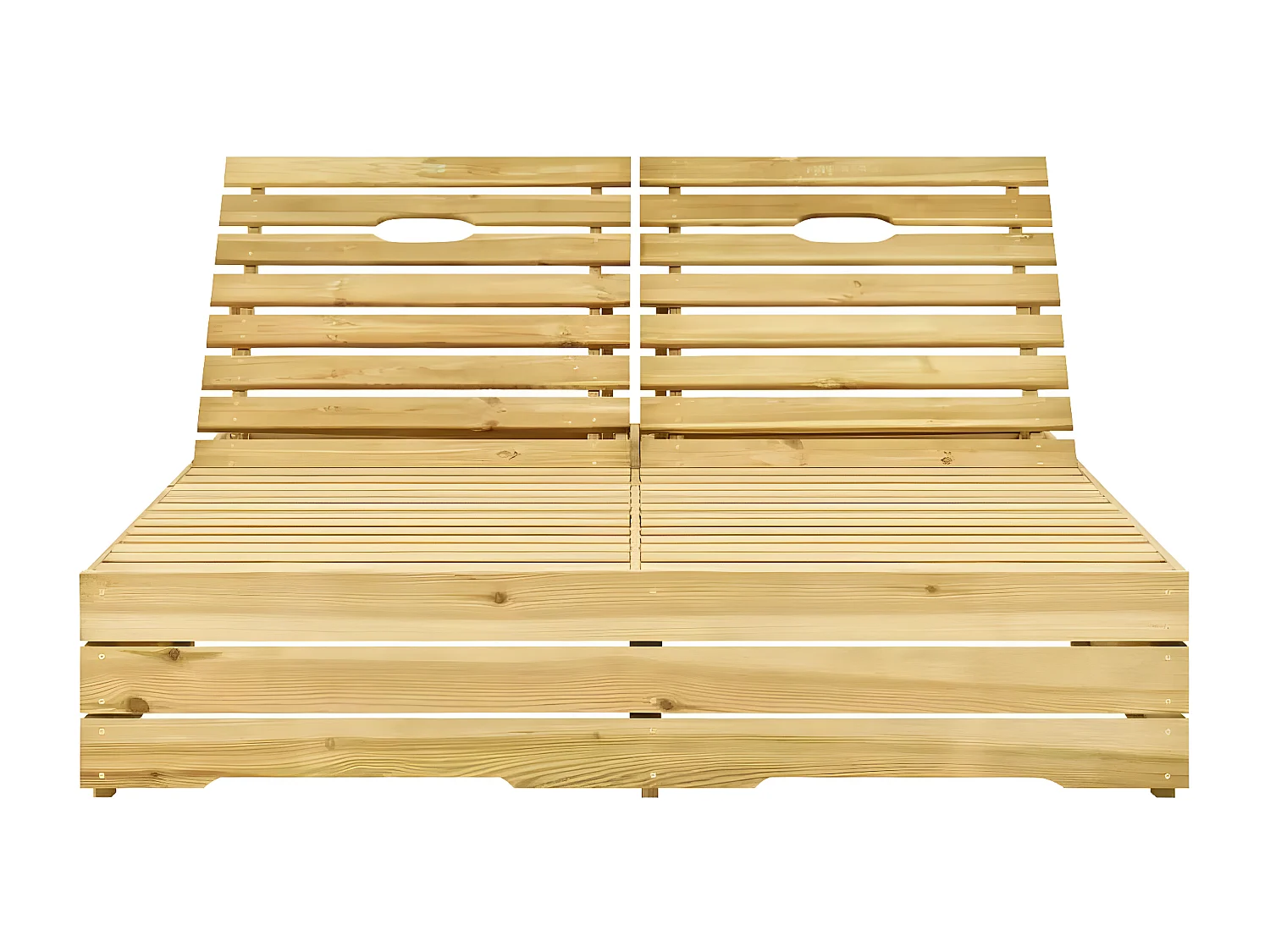 Tumbona doble y cojines madera de pino impregnada ES711807