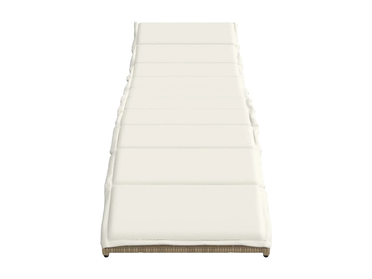 Bain de soleil avec coussin beige 55x199x50 cm résine tressée FR66876